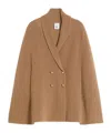 Max Mara Double-breasted Wool Shawl In Brown