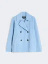 Max Mara Double-breasted Wool-blend Pea Coat In Blue