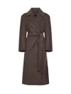 Max Mara Double-faced Virgin Wool Wrap Coat In Brown