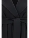 Max Mara Double-faced Wool Robe Coat In Black