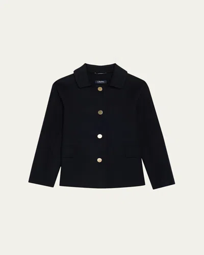 Max Mara Double-faced Wool Jacket In Black