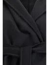 Max Mara Double-faced Wool Robe Coat In Black