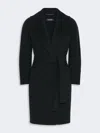 Max Mara Short Double-faced Wool Coat In Midnightblue
