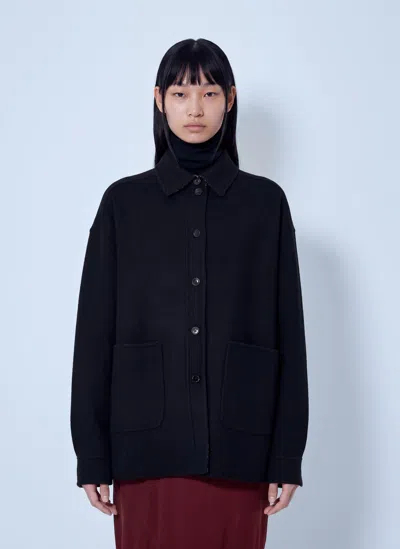 Max Mara Double-faced Wool-blend Overshirt In Black