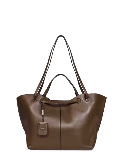 Max Mara Double-handle Polyamide Tote Bag In Brown