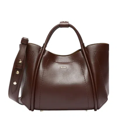 Max Mara Double-handle Shoulder Bag In Brown