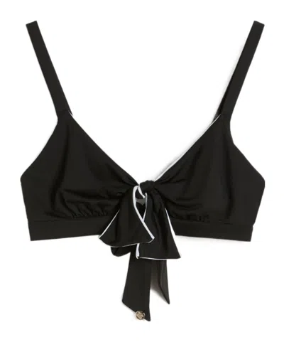 Max Mara Double-knit Bikini Top In Black