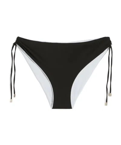 Max Mara Double-sided Knitted Bikini Bottoms In Black