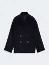 Max Mara Double-sided Wool Double-breasted Pea Coat In Multi