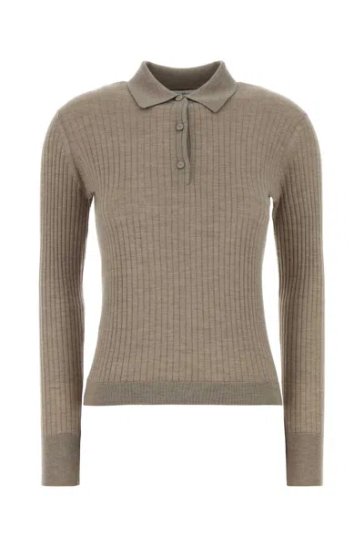 Max Mara Dove Grey Cashmere & Silk Polo Shirt
