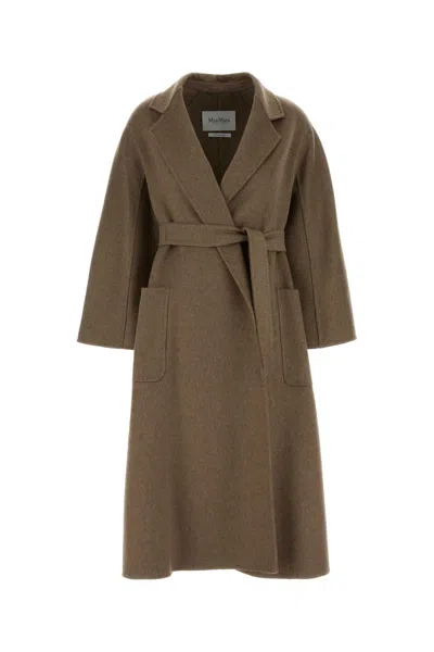 Max Mara Dove Grey Cashmere Ludmilla Coat In Brown