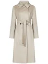 Max Mara Dove Grey Double-breasted Cashmere Coat In Grey