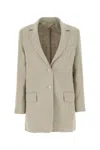Max Mara Dove Grey Linen Adelchi Blazer In Gray