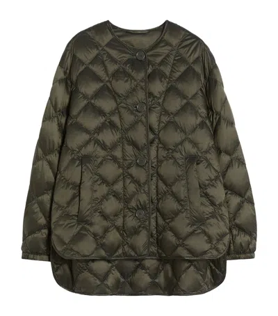 Max Mara Down Diamond-quilted Jacket In Green