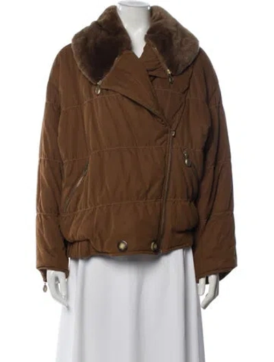 Pre-owned Max Mara Down Jacket In Brown