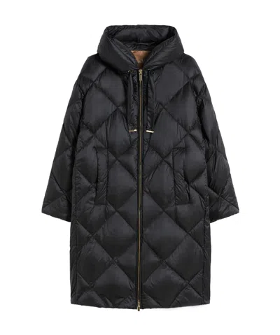 Max Mara Down Jacket In Iridescent Water-repellent Fabric In Black