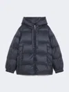 Max Mara Down Jacket In Water-repellent Canvas In Blue
