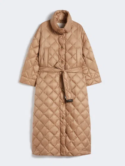 Max Mara Down Jacket In Water-repellent Quilted Fabric In Brown