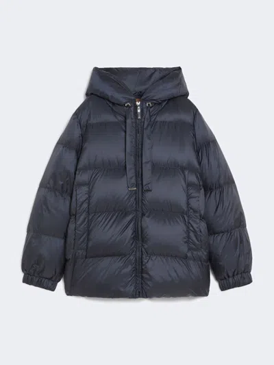 Max Mara Down Jacket In Water-repellent Canvas In Midnightblue