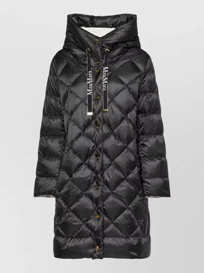 Max Mara Down Parka Coat In Black