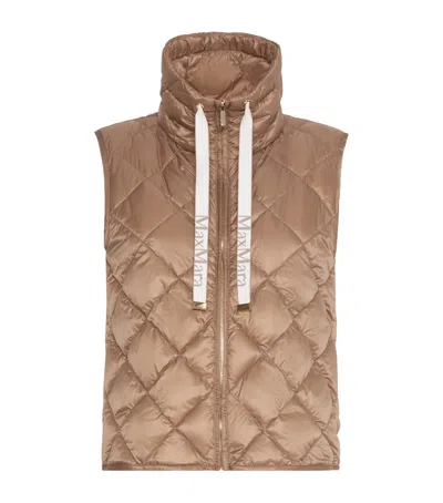 Max Mara Down-filled Puffer Gilet In Beige