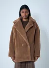 Max Mara Dramma Short Coat In Brown