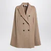 Max Mara Drap Cape In Brown