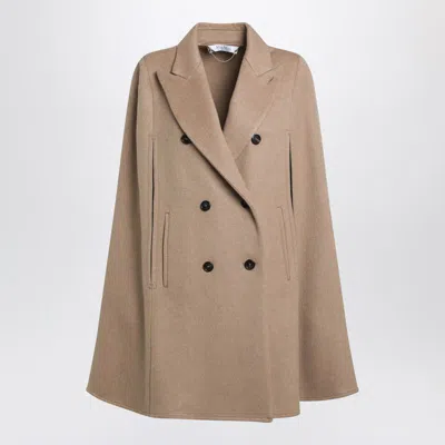 Max Mara Drap Cape In Brown