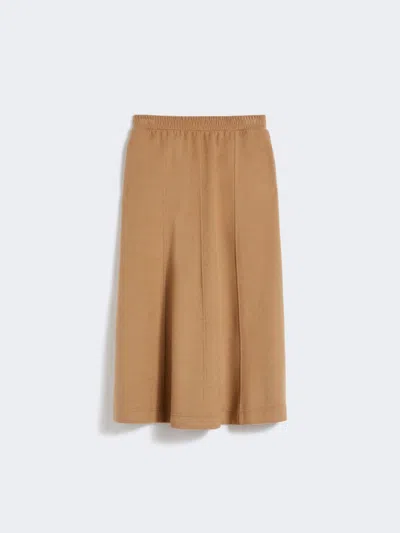 Max Mara Drap-effect Jersey Skirt In Brown