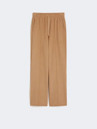 Max Mara Drap-effect Jersey Trousers In Brown