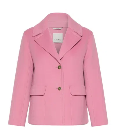 Max Mara Drap Wool Single-breasted Jacket - Pink