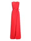 Max Mara Drape-detail Belted Jumpsuit In Red