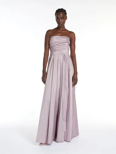 Max Mara Draped Bustier Dress In Mauve
