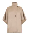 Max Mara Draped Cape In Brown