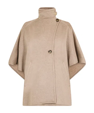 Max Mara Draped Cape In Nude