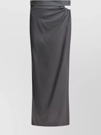 Max Mara Draped Detail Midi Length Skirts In Gray