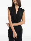 Max Mara Draped-detail Top In Black