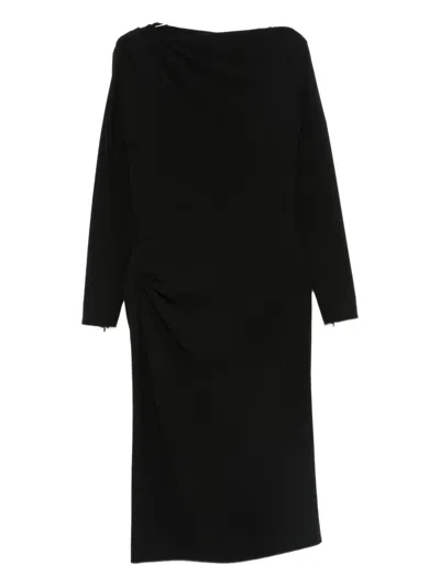 Max Mara Draped Dress In Multi