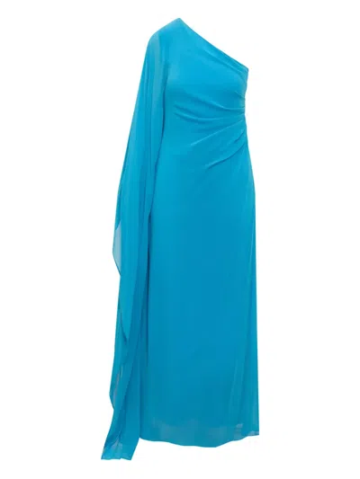 Max Mara Draped Gown In 蓝色