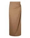 Max Mara Draped High-waisted Skirt In Brown