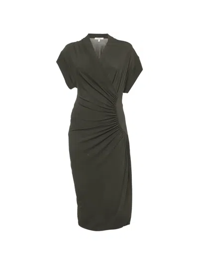 Pre-owned Max Mara Draped Jersey Dress In Green
