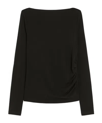Max Mara Draped Jersey T-shirt In Black