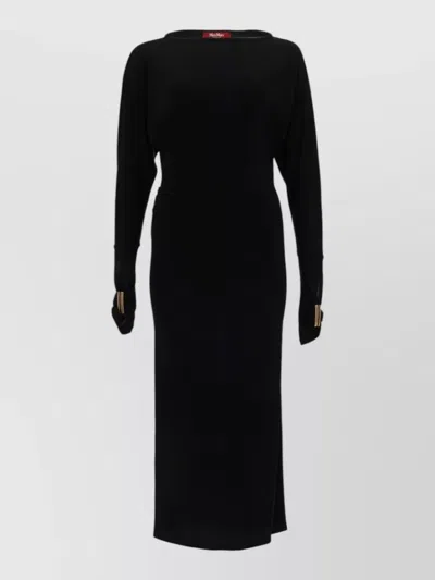 Max Mara Draped Maxi Dress In Black