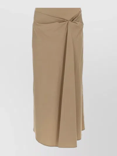Max Mara Draped Midi Skirt In Neutral