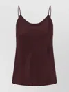 Max Mara Draped Neckline Sleeveless Top With Spaghetti Straps In Black