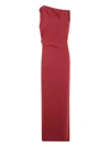 Max Mara One-shoulder Draped Detail Floor-length Dress In Red