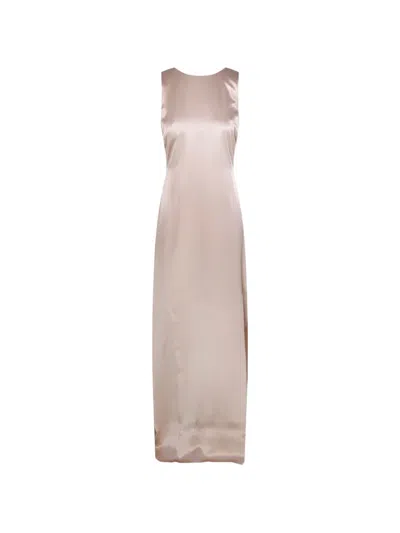Max Mara Draped Open-back Maxi Dress In Pink