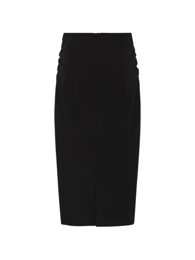 Max Mara Draped Pencil Midi Skirt In Black