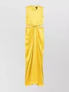 Max Mara Front Draped Dress With Metal Ring Accent