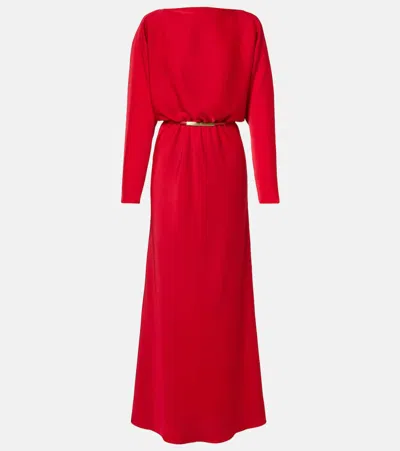 Max Mara Draped Satin Gown In Red